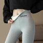 Lamb Velvet Leggings Women's Outer Wear High Waist Autumn and Winter Plus Velvet Thick Black Large Size Integrated Warm Cotton Trousers