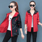 Women Spring Autumn Reversible Coat Female New Loose Wild Long-sleeved Hooded Student Windbreaker Jacket