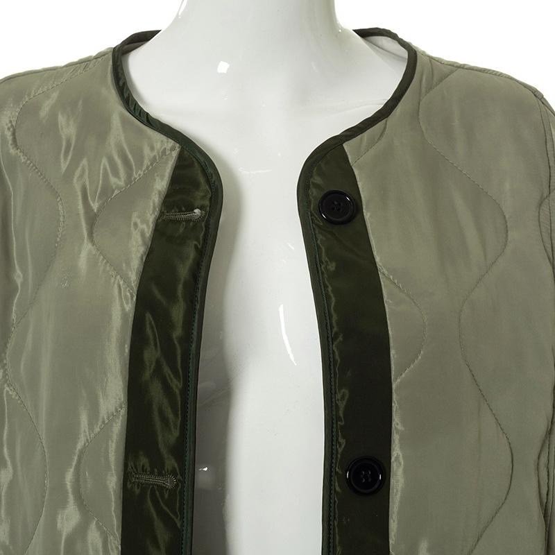 Parkas for Women Thick Warm Winter Jacket and Coats Big Pocket O Neck Army Green Padded Down Coat Loose Casual Female Outwear