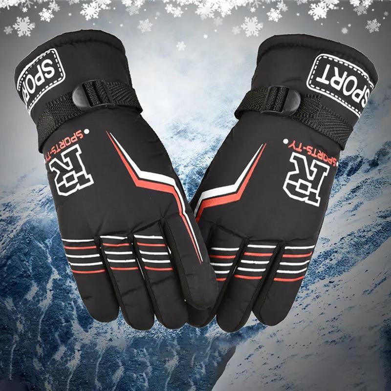 Winter Warm Gloves Men's Cold-proof Waterproof Non-slip and Velvet Thickened Outdoor Yundong Riding Ski Cotton Gloves
