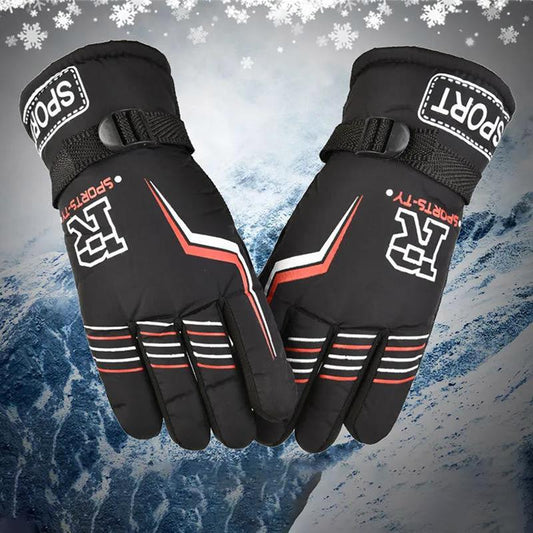 Winter Warm Gloves Men's Cold-proof Waterproof Non-slip and Velvet Thickened Outdoor Yundong Riding Ski Cotton Gloves