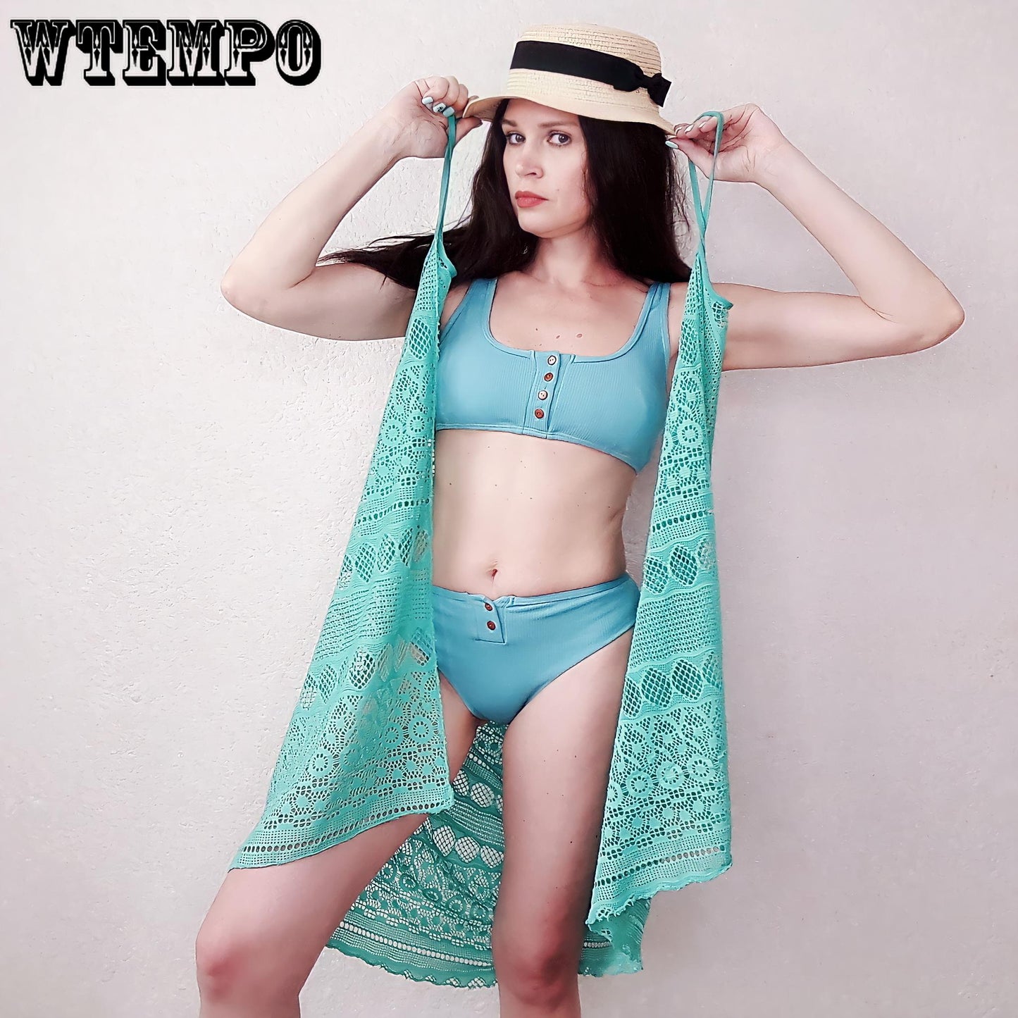 Womens Strappy Swim Cover Up Sleeveless Ladies Loose Lace Swimwear Blouse Long Beach Dress