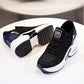 Platform Women Casual White Shoes 8cm Heels Summer Womens Casual Sneakers Breathable Mesh Shoes