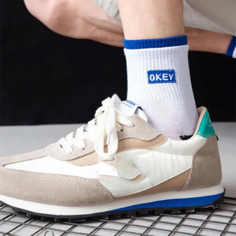 Basketball Socks Men's Mid-tube Socks Solid Color Cotton Socks Spring and Summer Ins Trend All-match Sweat-absorbing Deodorant Spring Sports Socks