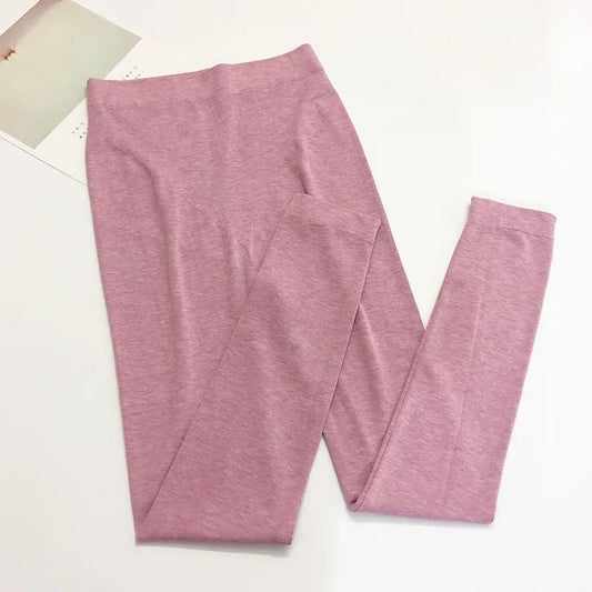 Women's Long Trousers  Inner Wear Student Tight-fitting Body Line Pants High-waist Stretch Large-size Cotton Wool Underwear Bottoming Thermal Pants