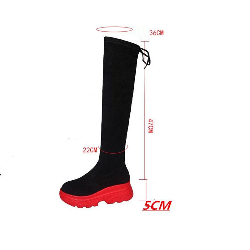 Women's Winter Plush Velvet Over-the-knee Boots Women's High-top Shoes Thick-soled High-tube Boots Women's Elastic Boots Winter Shoes