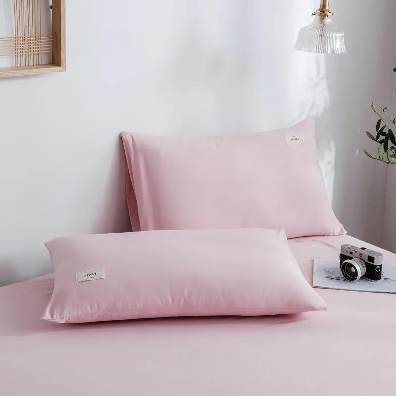 Washable Pillowcase Two Pack Pillowcase Household Adult Single Double Solid Color Bedroom Pillowcase
