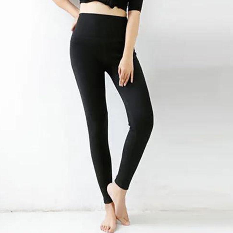 Women's Thermal Trousers Plus Velvet Inner Wear Thin Velvet Long Trousers Women's Single-piece Knee Pads Waist Line Pants Winter