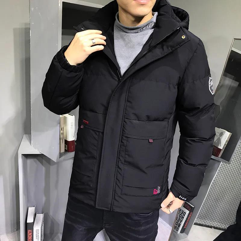Winter Padded Jacket Men's Plus Velvet Thick Warm Sports Casual Jacket Young and Middle-aged Men's Winter Warm Down Jacket