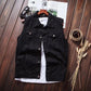Summer Men's Cowboy Vest Sleeveless Jacket Youth Casual Korean Slim Waistcoat