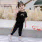 Girls Breathable Pullover Short Sleeve Rainbow Print Top + Loose Sports Pants Summer Cool and Leisure Two-piece Children's Comfortable Clothes