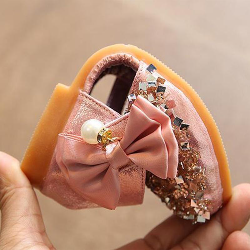 Children Sandals Girl Princess Shoes for Girls Glitter Bowtie  Sandals Dress Party Shoe Size 21-36
