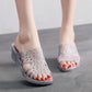 High-heeled Sandals and Slippers Plastic Non-slip Home Bathroom Thick-soled Slippers Ladies Beach Shoes Outer Wear Fish Mouth Sandals