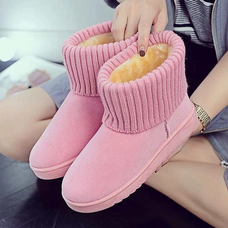 Winter Snow Boots Women's Short Boots Flat Non-slip Cotton Shoes Thickened Warm Cotton Boots