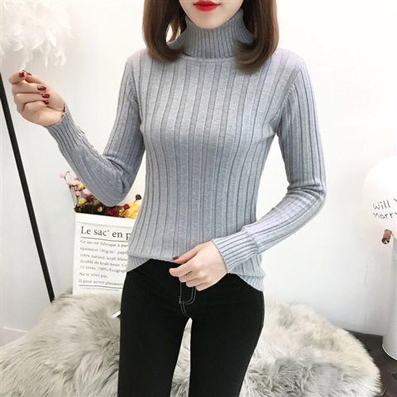 Large Size Warm Sweater Plus Velvet Thick Turtleneck Sweater Female Autumn and Winter Long Sleeves