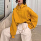 Women Fashion Autumn Winter Thickened Loose Hoodies High Collar Letter Embroidery Oversize Pullover