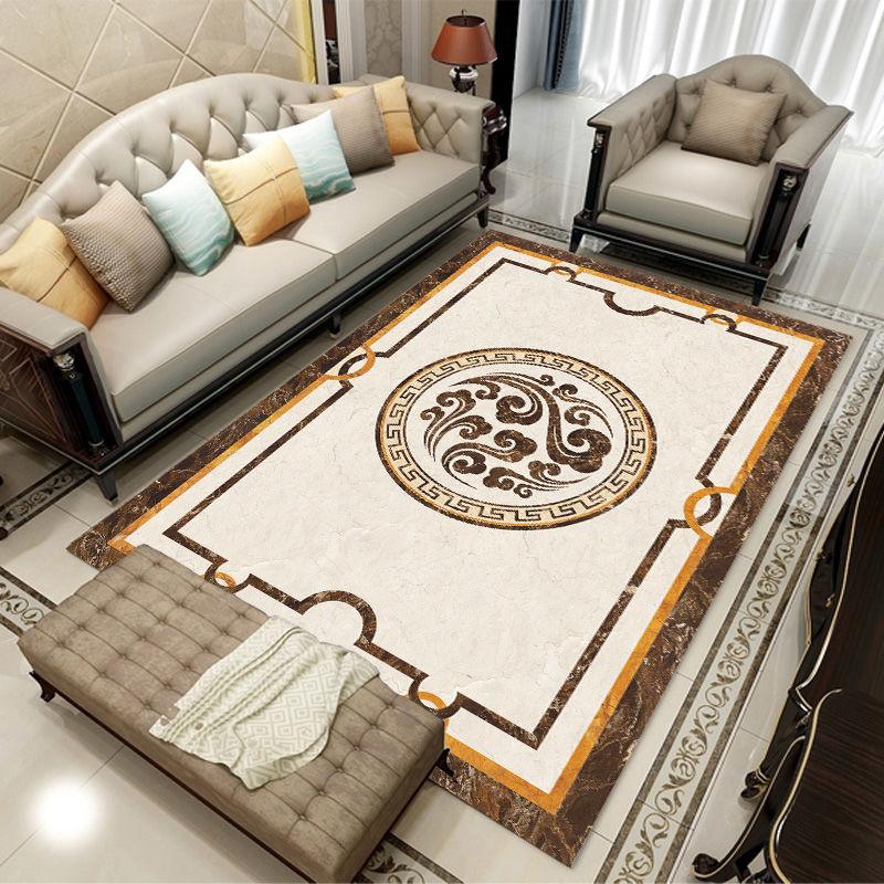 Marble Pattern Bedroom Bedside Blanket Chinese and European Style Living Room Carpet Household Square Floor Mats