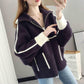 Autumn and Winter Fashion Knitted Cardigan Long Sleeve Lapel Short Sweater Thick Casual Jacket