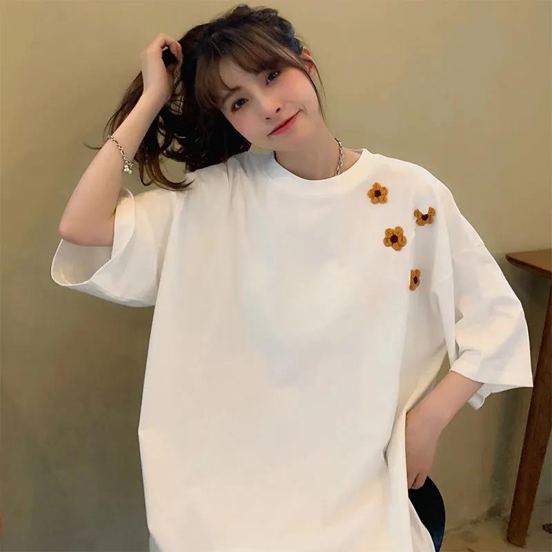 Women's Summer Loose Round Neck Printed All Match Top Short Sleeve T-shirt