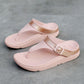 Flip-flops Women's Shoes Summer Slippers Buckle Belt Non-slip Soft-soled Slippers Sandals for Home Bathroom Buy One Size Bigger