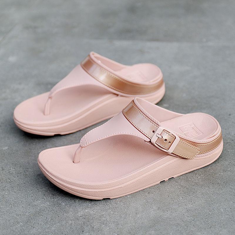 Flip-flops Women's Shoes Summer Slippers Buckle Belt Non-slip Soft-soled Slippers Sandals for Home Bathroom Buy One Size Bigger