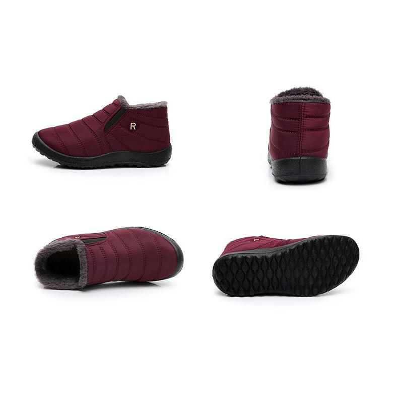 Women Boots for Winter Shoes Waterproof Snow Boots Warm Flat Couple Ankle Booties Slip on Plus Size Flat Female Shoes Short Boots