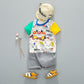 Cartoon Children's Summer Cute Set Pullover Top Short Sleeve T-shirt Shorts Boys Girls Two Piece Suit
