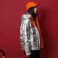 Fashion Bubble Coat Sequined Puffy Jacket Women's Down Coat Short Jacket Clothing with Hood
