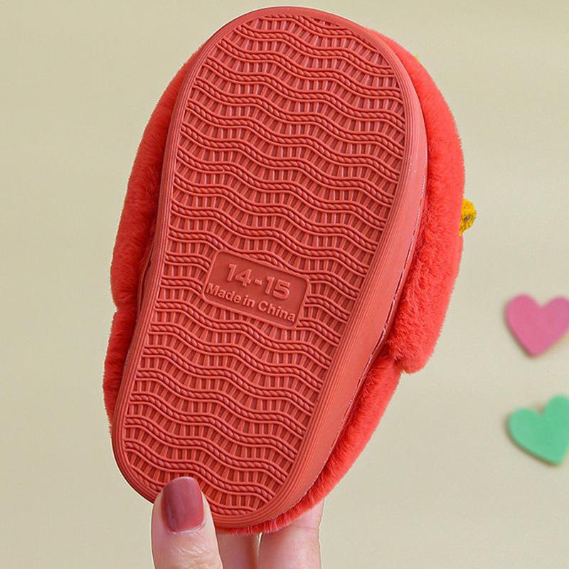Boys and Girls Cotton Slippers Winter Cute Home Warm Children's Home Indoor Thick-soled Non-slip Plush Cotton Shoes