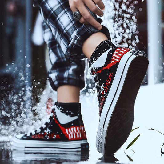 Canvas men's shoes net red Korean version of the trend of wild hip-hop tide brand high-top sneakers