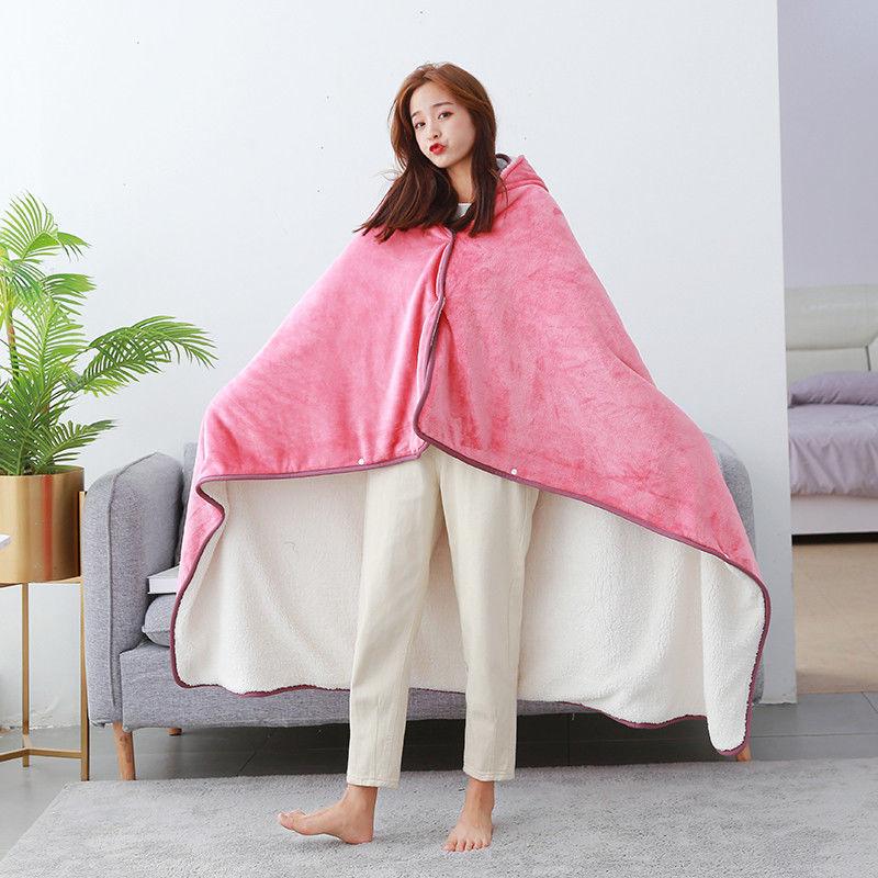 The Blanket Is Thickened In The Winter Single Blanket Napping Blanket Flannel Blanket R Artificial Lamb Wool Shawl Cloak Warm and Soft