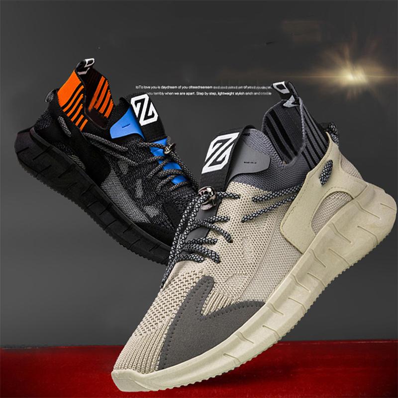 Fall Men's Korean Sneakers Trendy Flying Woven Sports Shoes All-match Comfortable Men's Shoes