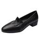 Soft Leather Shoes Women's Low Bottom Thick Heel Round Toe Soft Bottom Middle Heel Work Shoes Women's Leather Shoes
