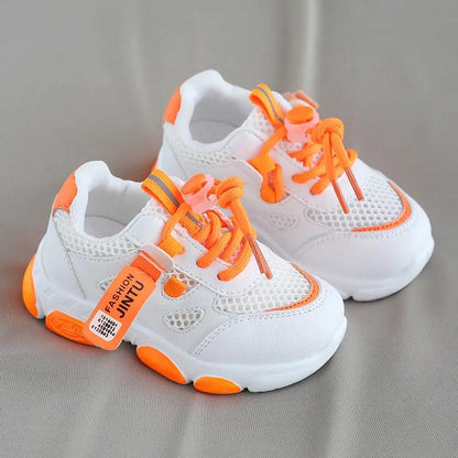 Children's Shoes In Summer Soft Sole Flat Casual Mesh Shoes Kid's Anti-slip Hollow Out Outdoor Light Sport Shoes