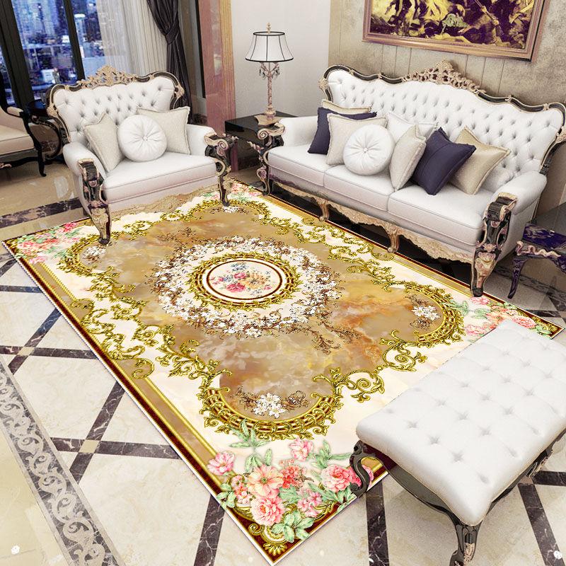 European Persian Area Rug for Living Room Non-slip Carpet Bedroom Floor Mat Parlor Mat Home Decor