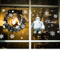 Christmas wall stickers shopping mall shop glass door window stickers white snow window decals