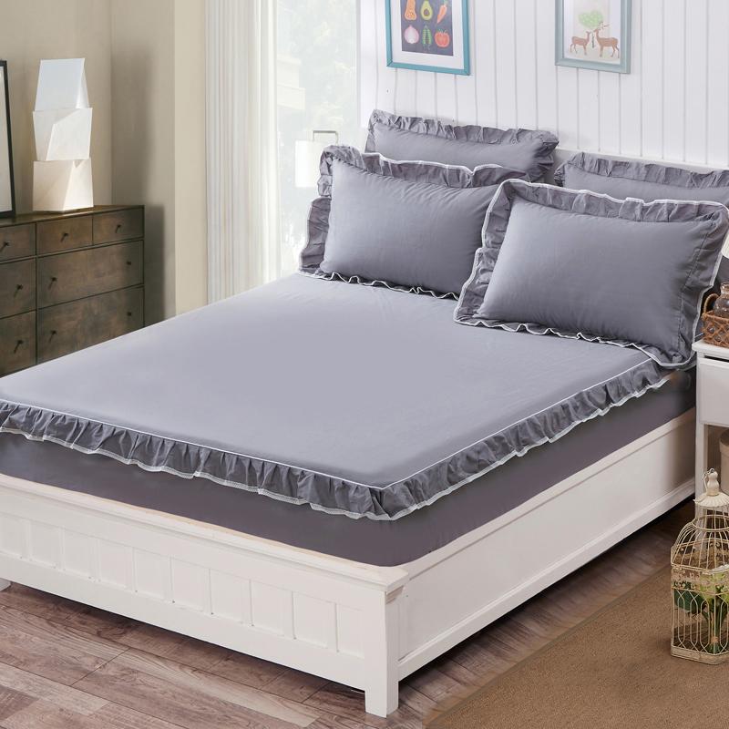 Skin-friendly Printing Mattress Protector Three-piece Set of Cotton Bedspread and Pillowcase Bedding