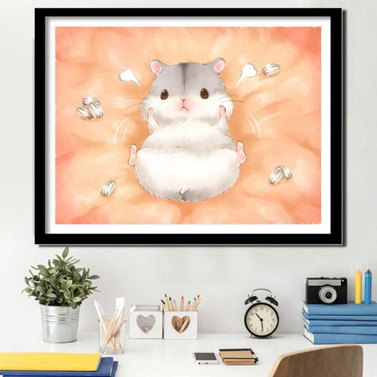 Diamond Painting Full of Diamonds Cartoon Cute Hamster Diamond Embroidery Cross Stitch Bedroom Study Point Stickers Small Children