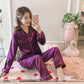 Pajamas Women Spring and Summer Ice Silk Long-sleeved Korean Style Cute Sexy White Princess Style Lace Suit Can Be Worn Outside Home Clothes