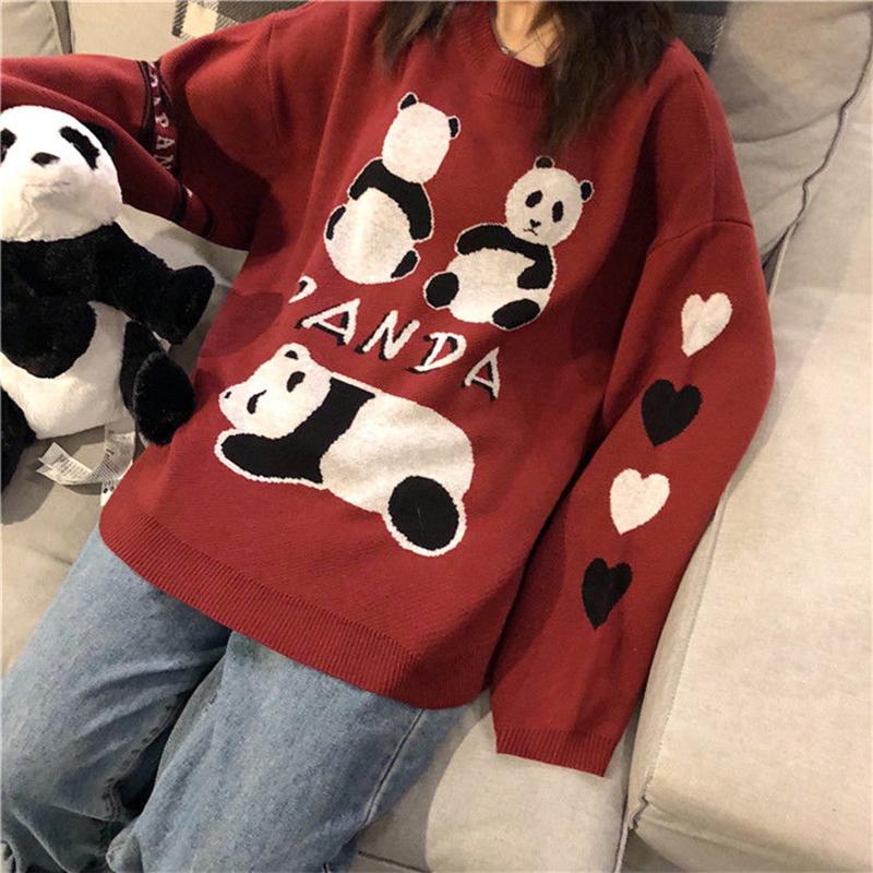 Autumn  Winter Cartoon Pullover Sweater Casual Fashion Long-sleeved Loose Sweater Girl Student Jacket