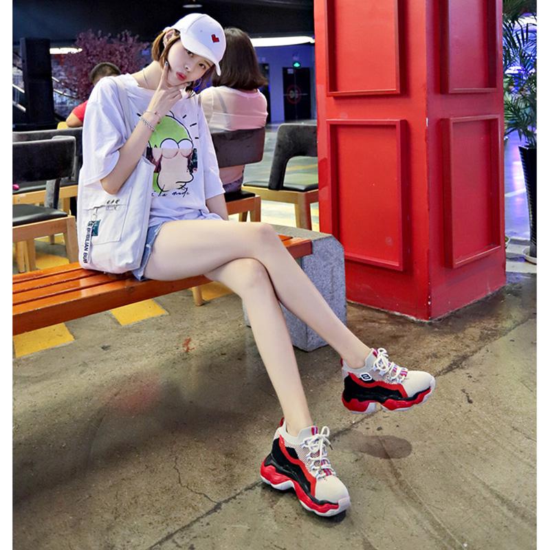 Roman Breathable Chunky Sneakers Women Summer Mesh Slip-on Woman Casual Sneakers Thick Sole Women Shoes