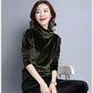 Autumn and Winter High-neck Women's Bottoming Shirt Fashion Gold Velvet Sweater with Long Sleeves Loose Blouse