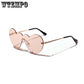 WTEMPO Pink Heart Glasses Women Conjoined Big Frame Love Sunglasses Fashion Heart Shape Glasses