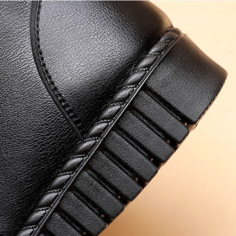Cotton Shoes Women's Winter Warmth and Velvet Soft-soled Short Boots Middle-aged and Elderly Leather Shoes