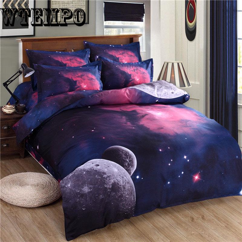 Colorful Galaxy Microfiber Duvet Cover Set Twin King Size Bed Set 3D Printed Bedding Set