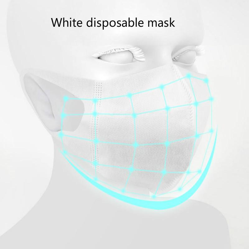 Disposable protective mask dustproof 3 layers non-woven fabric white mask unisex protection