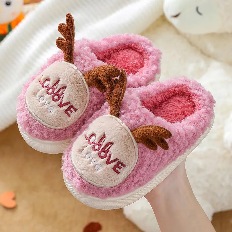 Autumn and Winter Children's Cotton Slippers Boys and Girls Children's Indoor Antiskid Plush Warm Cartoon Baby Bag Heel Cotton Slippers