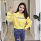 Autumn and Winter Short Hooded Sweater Embroidered Gold Velvet Thick Sweater High Waist Lantern Sleeve Blouse Women's Trend