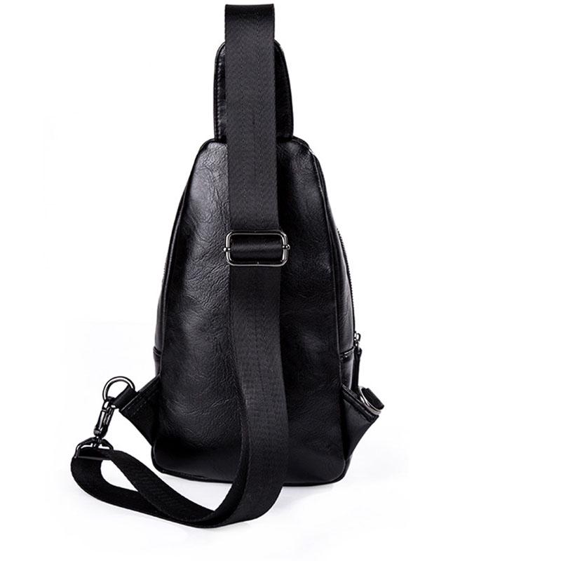Chest Bag Men Black Multi-pocket Headphone Hole Messenger Bag Outdoor Sports Fitness Shoulder Bag