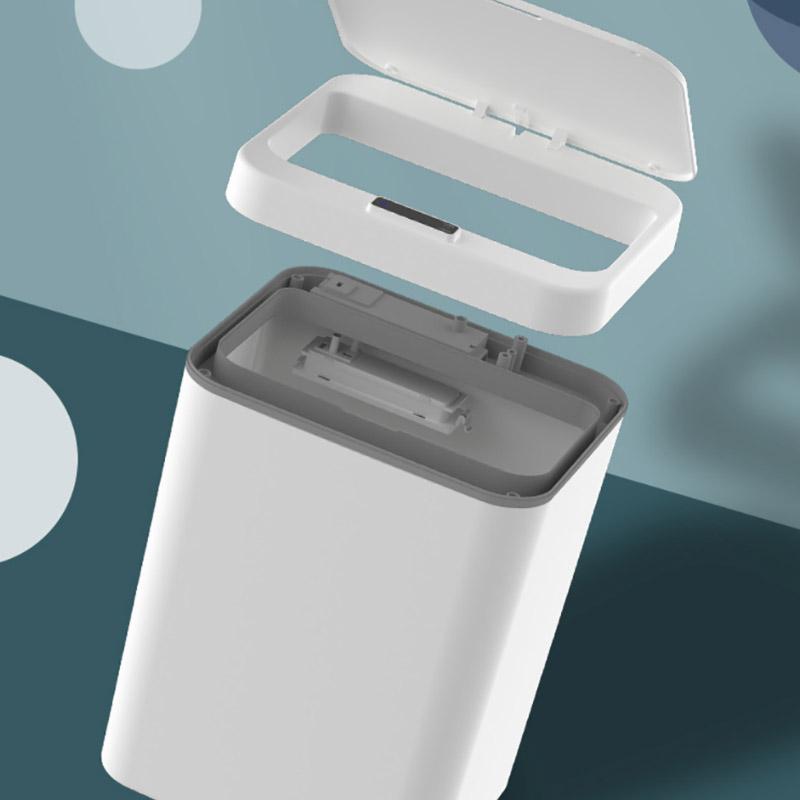 14 Liters Smart Sensor Trash Can Household with Lid Bathroom Kitchen Living Room Toilet Automatic Thickening Increase Trash Can
